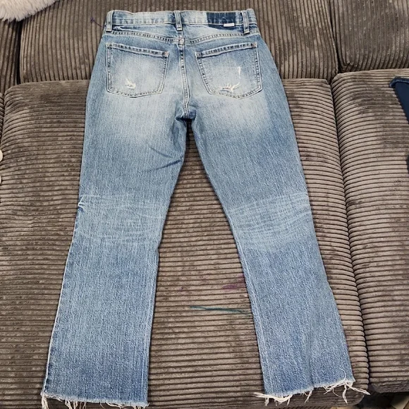 Daze Light Blue Distressed Flare Jeans - Picture 3 of 11